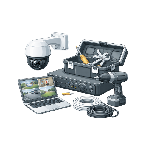 CCTV camera maintenance and security system inspection